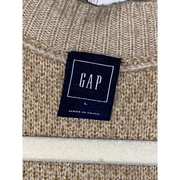 Women's Gap open Cardigan Blazer Sweater Boho Aztec Size Large Wool Blend Cream - Picture 7 of 9